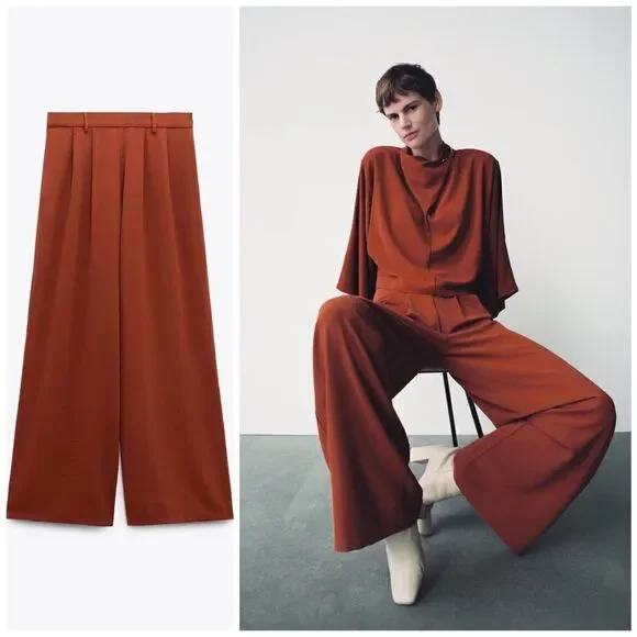Zara Wide Leg Palazzo Pants - Picture 2 of 11